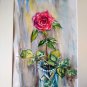 Original watercolour painting, flowers Red rose, artwork, floral still life, wall art, botanical art