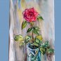 Original watercolour painting, flowers Red rose, artwork, floral still life, wall art, botanical art