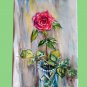 Original watercolour painting, flowers Red rose, artwork, floral still life, wall art, botanical art