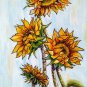 Flower painting, original acrylic painting, Sunflowers, large floral wall art, botanical art,