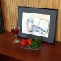 Still life, original watercolor painting, kitchen wall decor, bookshelf painting Cup and book