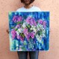 Original impressionist oil painting, floral still life Lilac flowers, wall art, wall decor