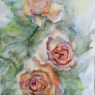 Original watercolour painting, rose gold flowers, original artwork, floral wall art, wall decor