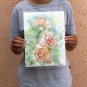 Original watercolour painting, rose gold flowers, original artwork, floral wall art, wall decor