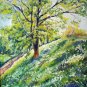 Landscape original oil painting Tree, impressionist stile