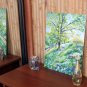 Landscape original oil painting Tree, impressionist stile