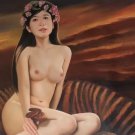 Chinese style Hand painted oil painting on canvas"nude woman"60x90CM  (23.6"x35.4")Unframed-02