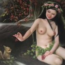 Chinese style Hand painted oil painting on canvas"nude woman"60x90CM  (23.6"x35.4")Unframed-04