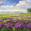 American style Hand painted oil painting on canvas"Shangri-La"70x180CM(27.6"x70.9")Unframed-09