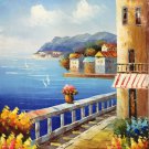 Mediterranean style Hand painted oil painting on canvas"Sea view Villa"20x24CM(7.9"x9.4")Unframed-24 Mediterranean style Hand painted oil painting on canvas"Sea view Villa"20x24CM(7.9"x9.4")Unframed-24