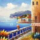 Mediterranean style Hand painted oil painting on canvas"Sea view Villa"20x24CM(7.9"x9.4")Unframed-25 Mediterranean style Hand painted oil painting on canvas"Sea view Villa"20x24CM(7.9"x9.4")Unframed-25