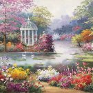 American style Hand painted oil painting on canvas"Private garden"60x90CM(23.6"x35.4")Unframed-01