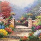American style Hand painted oil painting on canvas"Private garden"60x90CM(23.6"x35.4")Unframed-02