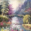 American style Hand painted oil painting on canvas"Private garden"60x90CM(23.6"x35.4")Unframed-06