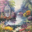 American style Hand painted oil painting on canvas"Private garden"60x90CM(23.6"x35.4")Unframed-08
