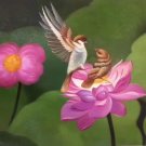 Simple modern Hand painted oil painting on canvas"Cute bird"50x60CM(19.7"x23.6")Unframed-14