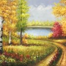 Nordic style Hand painted oil painting on canvas"forest"60x120CM(23.6"x47.2")Unframed-01 Nordic style Hand painted oil painting on canvas"forest"60x120CM(23.6"x47.2")Unframed-01