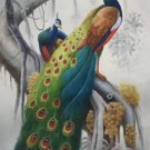 Simple modern Hand painted oil painting on canvas"Gorgeous peacock"60x120CM(23.6"x47.2")Unframed-04