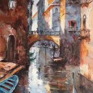 European style Hand painted oil painting on canvas"Venice"60x90CM(23.6"x35.4")Unframed-09