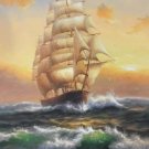 Simple modern Hand painted oil painting on canvas"Adventure sailboat"60x90CM(23.6"x35.4")Unframed