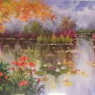 American style Hand painted oil painting on canvas"Private garden"70x180CM(27.6"x70.9")Unframed-11