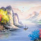 Hand painted oil painting on canvas"Mountains and rivers unlimited"50x150CM(19.7"x59.1")Unframed-03 Hand painted oil painting on canvas"Mountains and rivers unlimited"50x150CM(19.7"x59.1")Unframed-03