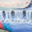 Hand painted oil painting on canvas"Mountains and rivers unlimited"50x150CM(19.7"x59.1")Unframed-04 Hand painted oil painting on canvas"Mountains and rivers unlimited"50x150CM(19.7"x59.1")Unframed-04