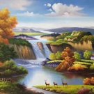 American style Hand painted oil painting on canvas"Creek"70x180CM(27.6"x70.9")Unframed-28