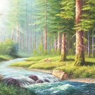 American style Hand painted oil painting on canvas"forest"70x180CM(27.6"x70.9")Unframed-16