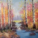 Nordic style Hand painted oil painting on canvas"forest":60x90CM(23.6"x35.4")Unframed-20