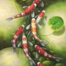 Chinese style Hand painted oil painting on canvas"carp"60x120CM(23.6"x47.2")Unframed-02 Chinese style Hand painted oil painting on canvas"carp"60x120CM(23.6"x47.2")Unframed-02