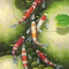 Chinese style Hand painted oil painting on canvas"carp"60x120CM(23.6"x47.2")Unframed-03
