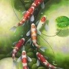 Chinese style Hand painted oil painting on canvas"carp"60x120CM(23.6"x47.2")Unframed-04