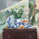 Chinese style Hand painted oil painting on canvas"ceramics"60x90CM(23.6"x35.4")Unframed-17