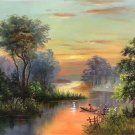 Hand painted oil painting on canvas"Image of the countryside"50x60CM(19.7"x23.6")Unframed-10
