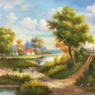 Hand painted oil painting on canvas"Image of the countryside"50x60CM(19.7"x23.6")Unframed-16