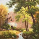 Hand painted oil painting on canvas"Image of the countryside"60x90CM(23.6"x35.4")Unframed-23