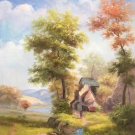 Hand painted oil painting on canvas"Image of the countryside"60x90CM(23.6"x35.4")Unframed-25