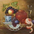 Hand painted oil painting on canvas"ceramics and harvest fruits"50x60CM(19.7"x23.6")Unframed-49