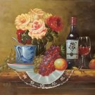 Hand painted oil painting on canvas"ceramics and harvest fruits"50x60CM(19.7"x23.6")Unframed-52