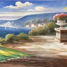 Hand painted oil painting on canvas"Sea view Villa"70x180CM(27.6"x70.9")Unframed-34