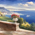 Hand painted oil painting on canvas"Sea view Villa"70x180CM(27.6"x70.9")Unframed-35