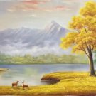 American style Hand painted oil painting on canvas"Creek"70x180CM(27.6"x70.9")Unframed-38