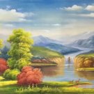 American style Hand painted oil painting on canvas"Creek"70x180CM(27.6"x70.9")Unframed-41