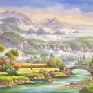 Hand painted oil painting on canvas"Image of the countryside"70x180CM(27.6"x70.9")Unframed-29