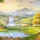 American style Hand painted oil painting on canvas"Creek"70x180CM(27.6"x70.9")Unframed-45
