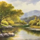 American style Hand painted oil painting on canvas"Creek"70x180CM(27.6"x70.9")Unframed-48