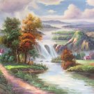 Hand painted oil painting on canvas"Creek"60x90CM(23.6"x35.4")Unframed-51
