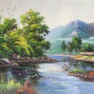 Hand painted oil painting on canvas"Creek"60x90CM(23.6"x35.4")Unframed-52