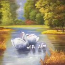 Simple modern Hand painted oil painting on canvas"swan"60x90CM(23.6"x35.4")Unframed-08